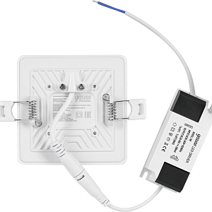 Встраиваемый светильник Gauss Frameless квадрат 9W, 4000K, 90*90мм, монтаж.отв.71*71 1/60
