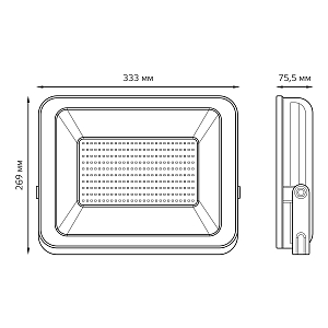 Прожектор светодиодный Gauss Elementary 200W 17000lm IP65 6500К ПРОМО G2 черный 1/6