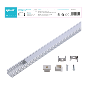 Профиль для ленты LED Gauss врезной гл 12mm - 2m 1/40