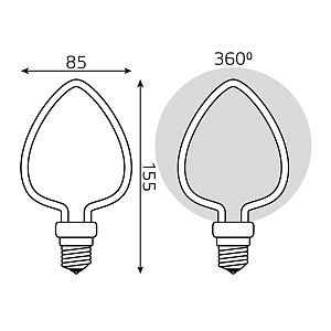 Лампа Gauss Filament Artline Heart 4W 330lm 2700К Е27 milky LED 1/10/100