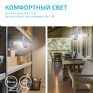 Лампа Gauss Basic 22W 2100lm 4000K E27 Клевер-3 LED 1/20