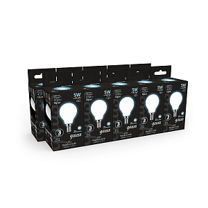 Лампа Gauss Filament Шар 5W 450lm 4100К Е14 milky LED 1/10/50