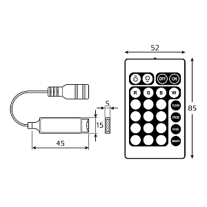 Контроллер RGB Gauss Basic для ленты LED 12V 72W 1/200