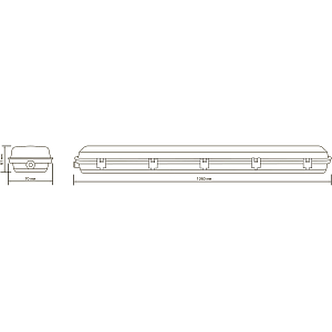 Влагозащ св-к с отражателем Gauss СПП-Т8-G13 INDUSTRY 1260*70*61мм IP65 для LED ламп 1х1200мм 1/8