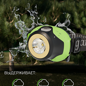 Фонарь налобный Gauss модель GFL303 4W 230lm 3xAAA LED 1/12/60