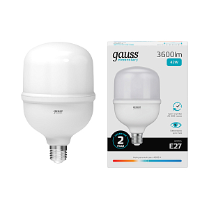 Лампа Gauss Elementary T120 42W 3600lm 4000K E27 LED 1/12