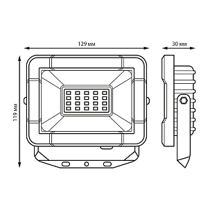 Прожектор светодиодный Gauss Elementary G2 20W 1800lm IP65 6500К белый 1/60