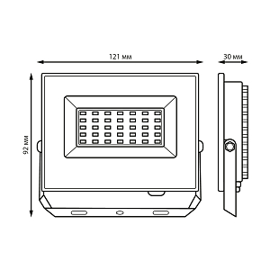 Прожектор светодиодный Gauss Elementary 20W 1800lm IP65 6500К ХАКИ 1/60