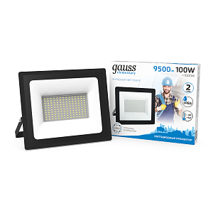 Прожектор светодиодный Gauss Elementary G2 100W 9500lm IP65 6500К черный 1/16