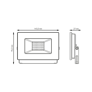 Прожектор светодиодный Gauss Elementary G2 30W 2695lm IP65 4000К черный 1/48