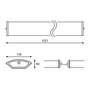 Св-к GAUSS ДПО 11-2*10-001 ЛАЙТ 632*118*40мм IP40 для светодиодных ламп, соед в линию 2*600мм, 1/4
