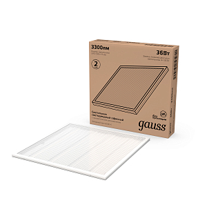 Светильник офисный Gauss 36W 3300lm 6500K IP20 595*595*19мм призма LED 1/4
