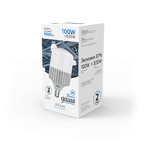 Лампа Gauss Elementary T160 100W 9500lm 6500K E40 LED 1/8