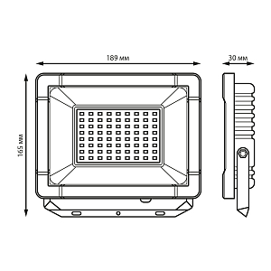 Прожектор светодиодный Gauss Elementary G2 50W 4500lm IP65 6500К белый 1/48