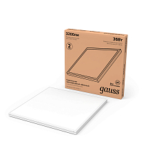 Светильник офисный Gauss 36W 3200lm 6500K IP20 595*595*19мм матовый LED 1/4