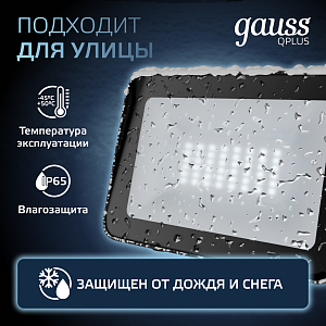 Прожектор Gauss Qplus 30W 3600lm 6500K 175-265V IP65 черный LED 1/10