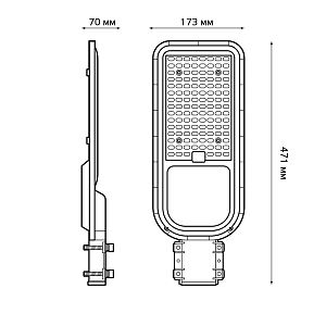 Светильник Уличный Gauss LED Avenue IP65 471*173*70 120W 12000lm 6500K 200-240V КСС "Ш" 1/2