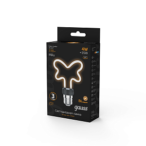 Лампа Gauss Filament Artline Butterfly 4W 330lm 2700К Е27 milky LED 1/10/100