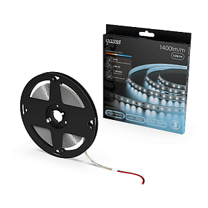 Лента Gauss LED 2835/120 24V 12W/m 1400lm/m 4000K 8mm IP65 5m 1/50