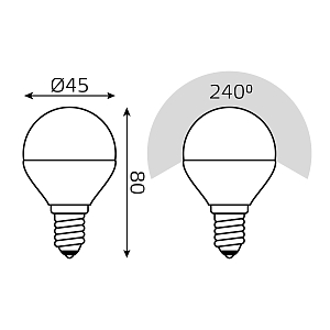 Лампа Gauss Basic Шар 5,5W 525lm 3000K E14 (3 лампы в упаковке) LED 1/40