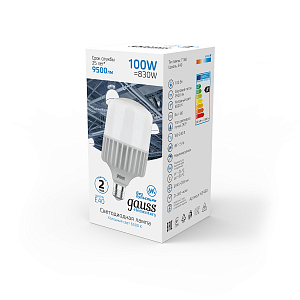Лампа Gauss Elementary T160 100W 9500lm 6500K E40 LED 1/8
