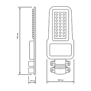 Светильник Уличный Gauss LED Qplus IP65 455*180*49 100W 12000lm 5000K 120-260V КСС "Ш" 1/4