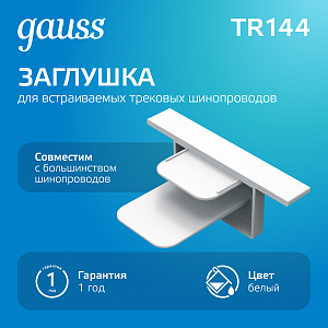 Заглушка Gauss для встраиваемого трекового шинопровода белый 1/100