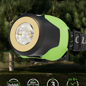 Фонарь налобный Gauss модель GFL303 4W 230lm 3xAAA LED 1/12/60