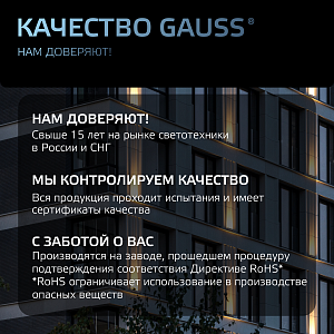 Прожектор Gauss Qplus 150W 18000lm 6500K 175-265V IP65 черный LED 1/4