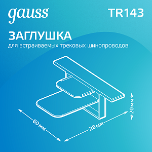 Заглушка Gauss для встраиваемого трекового шинопровода черный 1/100