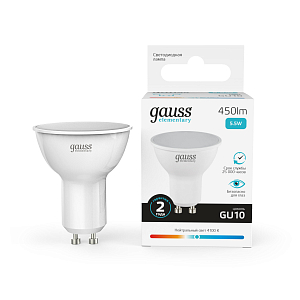 Лампа Gauss Elementary MR16 5.5W 450lm 4100К GU10 LED 1/10/100